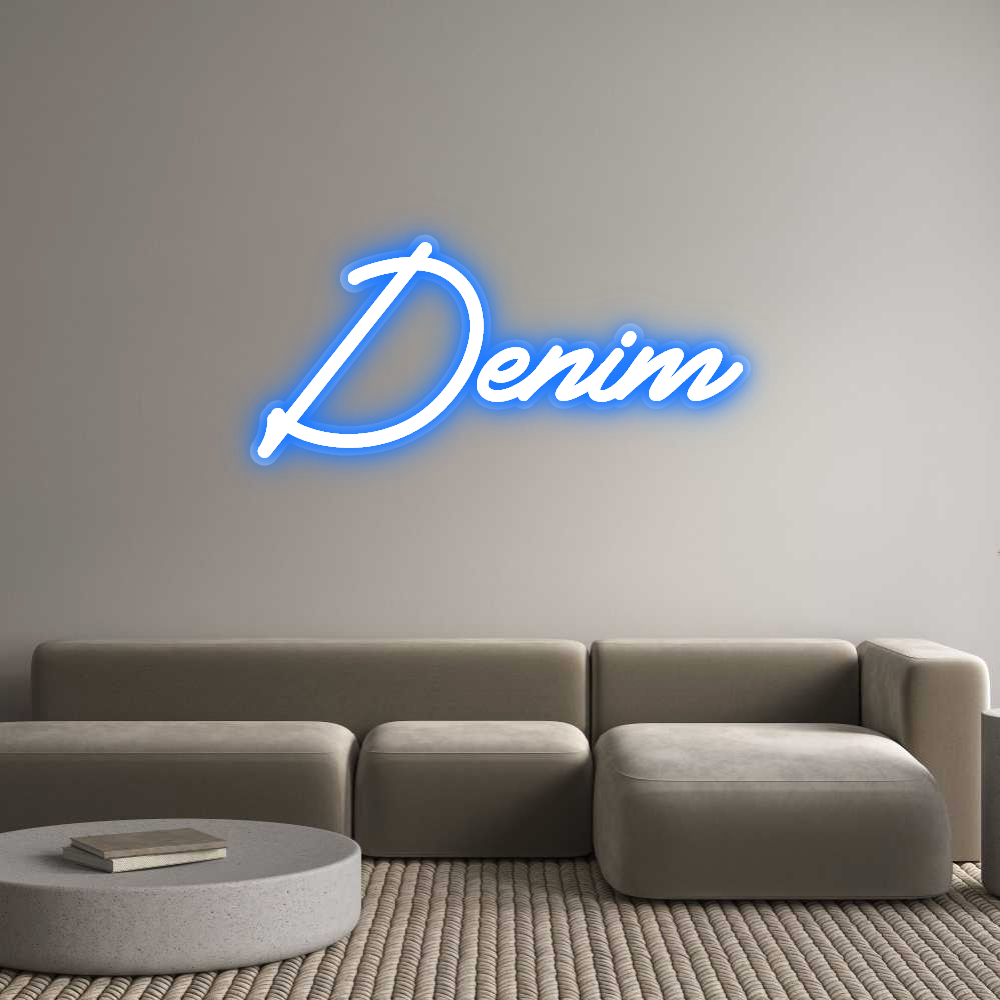 Enseigne néon personnalisée en denim