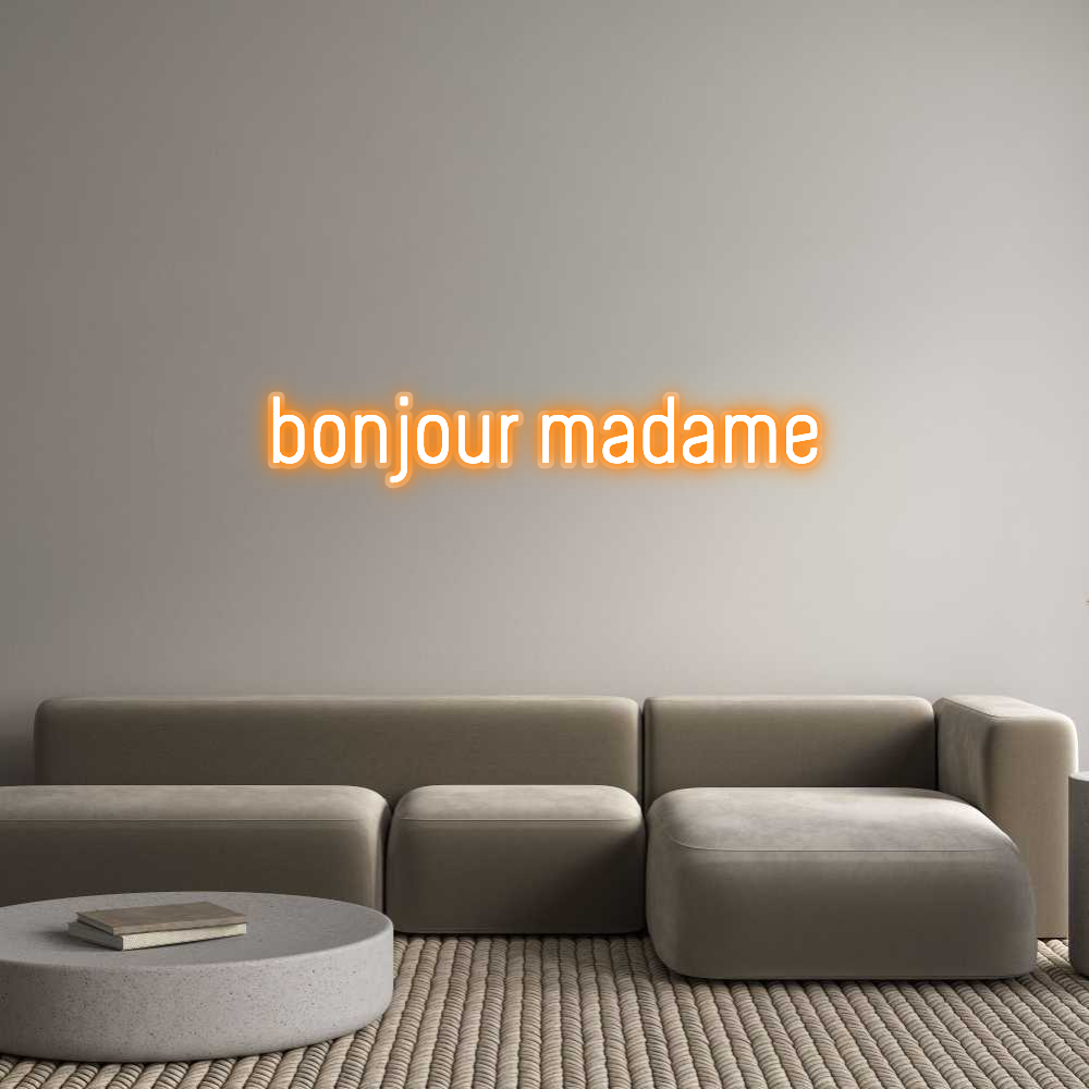 Enseigne au néon personnalisée Bonjour Madame