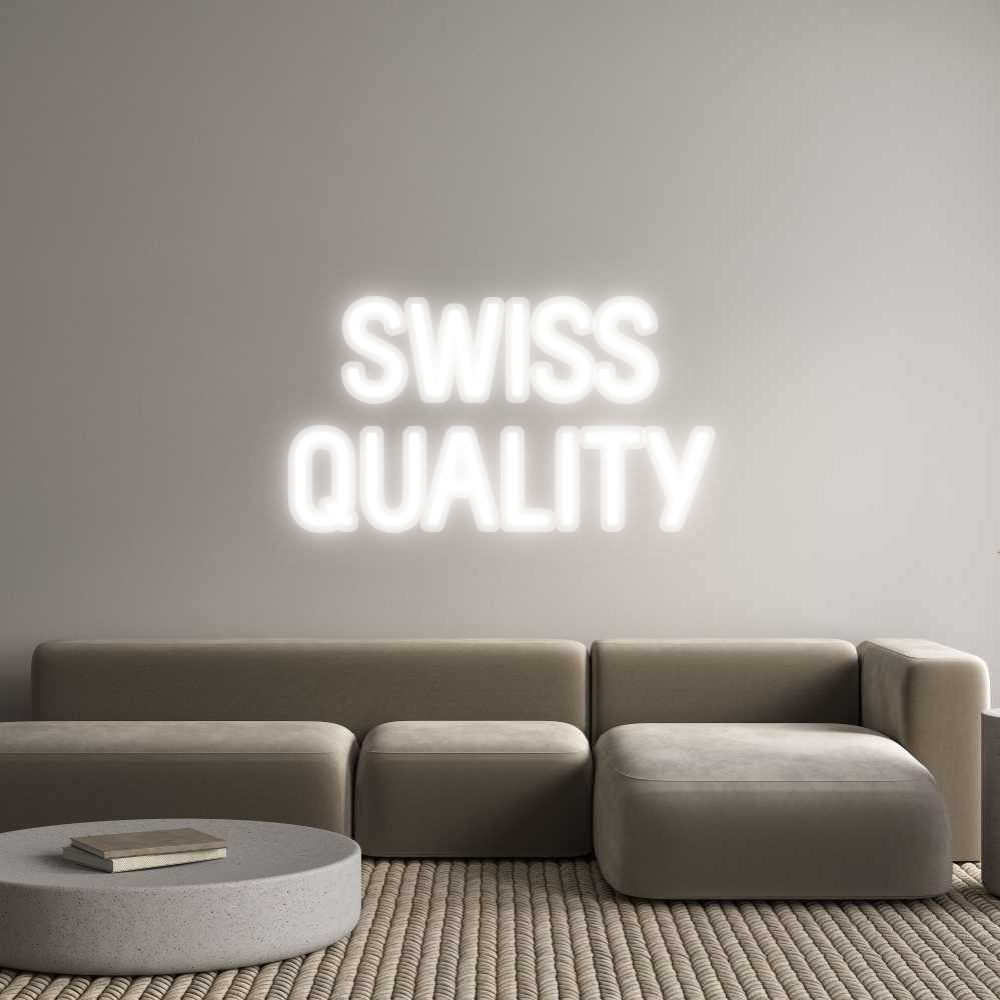 Enseigne au néon personnalisée SWISS
QUALITÉ